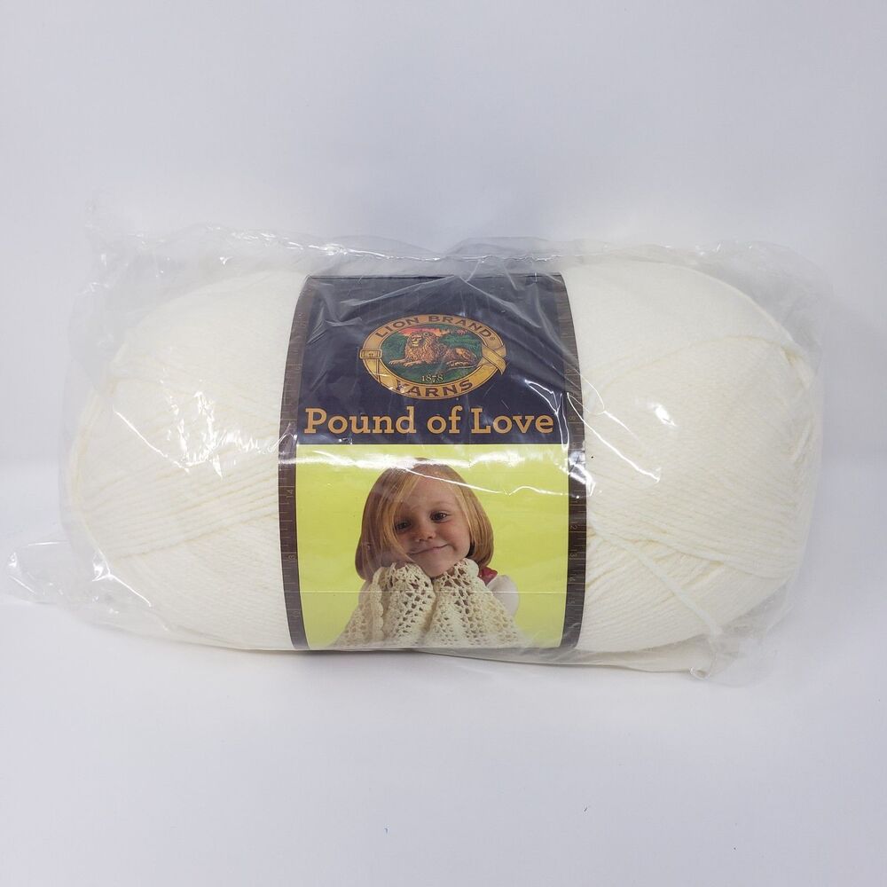 Lion Brand Yarn Pound Of Love Color Antique White 16OZ NEW